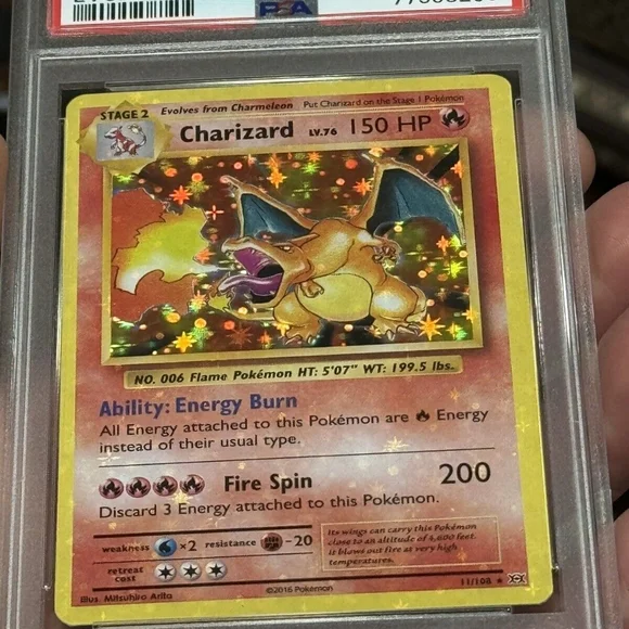 Charizard 11/108 HOLO BLEED Error Completely Covered PSA 8 Pokemon